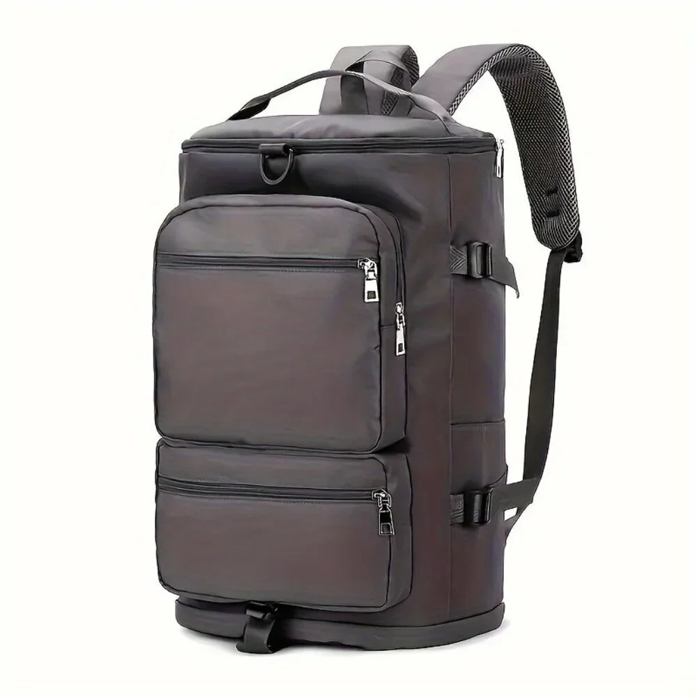 Gray Multifunctional Travel Duffle Backpack Shoe Compartment Carry-On Bag